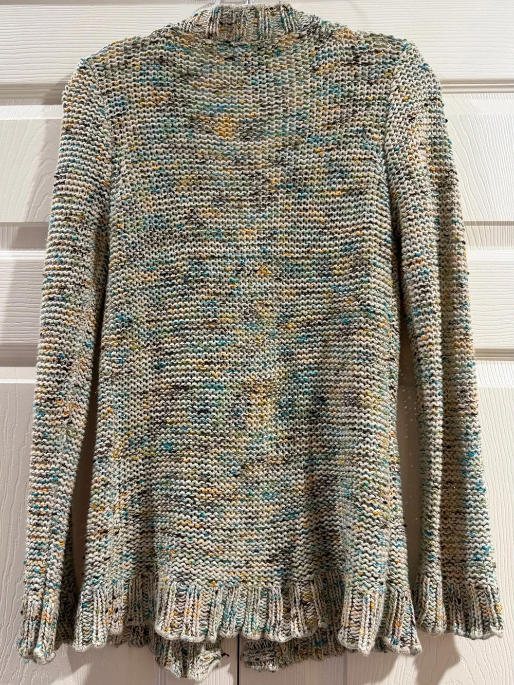 BCBG Max Azria Green Loose Knit Button Cardigan Women's Sz Medium - Picture 3 of 3